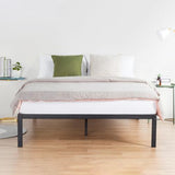 PrimaSleep 18 Inch Tall Heavy Duty Steel Slat Bed Frame/Anti-Slip Support/Easy Assembly Mattress Foundation/No Noise/No Box Spring Needed/Full/Black
