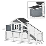 PawHut 69×22 Outdoor Wooden Chicken Coop Hen House with Nesting Box and Run – White